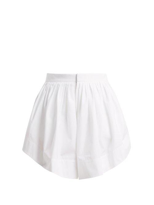 Matchesfashion.com Chlo - Pleated Cotton Shorts - Womens - White