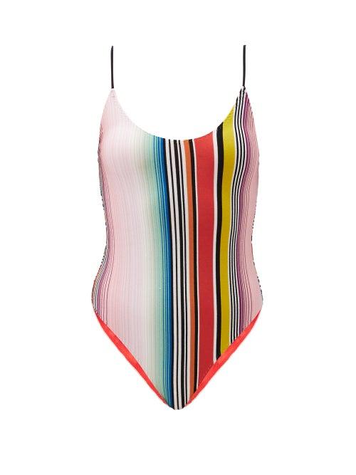 Matchesfashion.com Missoni - Scoop-back Striped Swimsuit - Womens - Multi