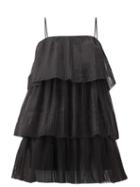 Matchesfashion.com Aje - Salt Lake Pliss-organza Mini Dress - Womens - Black