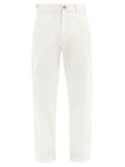 Matchesfashion.com Smr Days - Straight-leg Cotton-herringbone Trousers - Mens - Off White