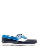 Matchesfashion.com Prada - Leather Deck Shoes - Mens - Dark Blue