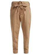 Matchesfashion.com Colville - High Rise Cotton Blend Trousers - Womens - Beige