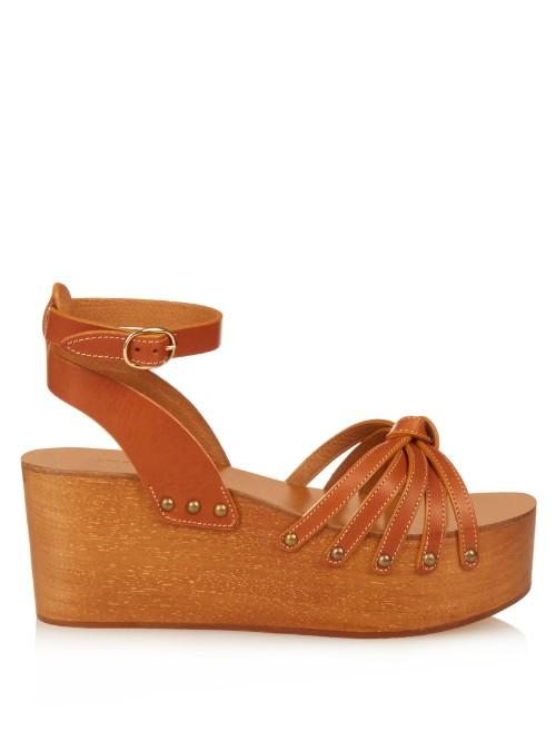 Isabel Marant Zia Wooden Flatform Sandals