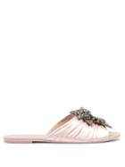 Matchesfashion.com Sophia Webster - Lilico Crystal Embellished Satin Slides - Womens - Pink Silver
