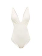 Matchesfashion.com Melissa Odabash - Del Mar Cut Out Metallic Jacquard Swimsuit - Womens - White Multi