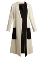 Matchesfashion.com Summa - Collarless Bi Colour Coat - Womens - White Black