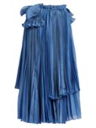 Rochas Pleated Cotton And Silk-blend Skirt