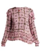 Matchesfashion.com Preen Line - Bryoni Botanic Print Top - Womens - Pink Print