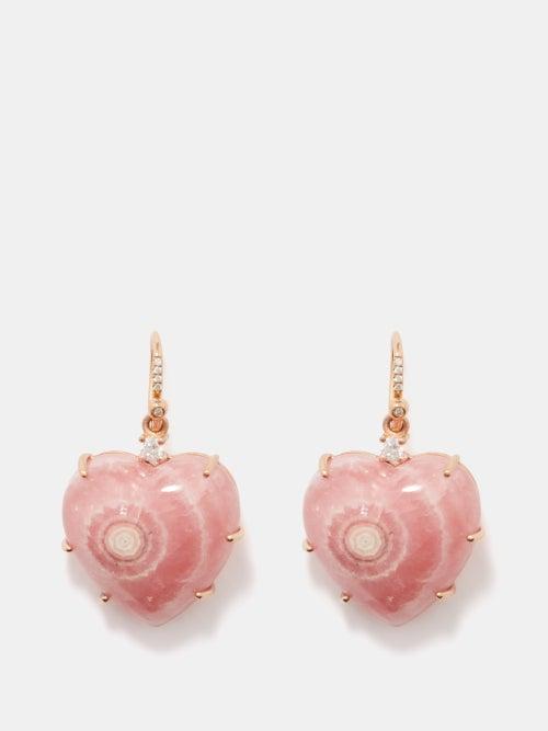 Irene Neuwirth - Diamond, Rhodochrosite & 18kt Rose Gold Earrings - Womens - Pink Multi