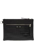 Balenciaga Clip M Crocodile-effect Leather Pouch