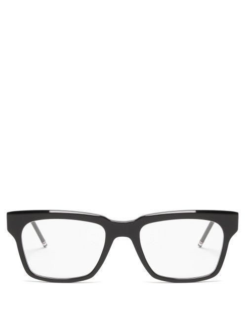 Matchesfashion.com Thom Browne - Square Frame Acetate Glasses - Mens - Black