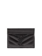 Matchesfashion.com Saint Laurent - Monogram Chevron Quilted Leather Cardholder - Womens - Black