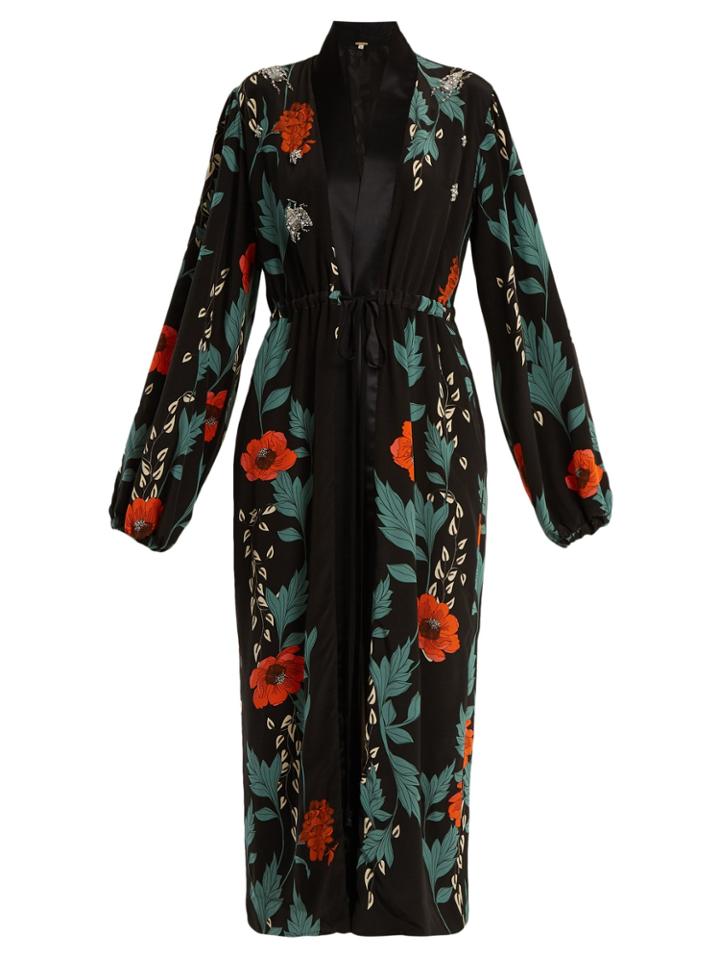 Johanna Ortiz Embellished Floral-print Kimono