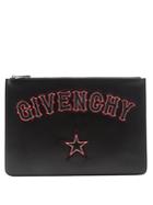 Givenchy Logo-appliqu Large Leather Pouch