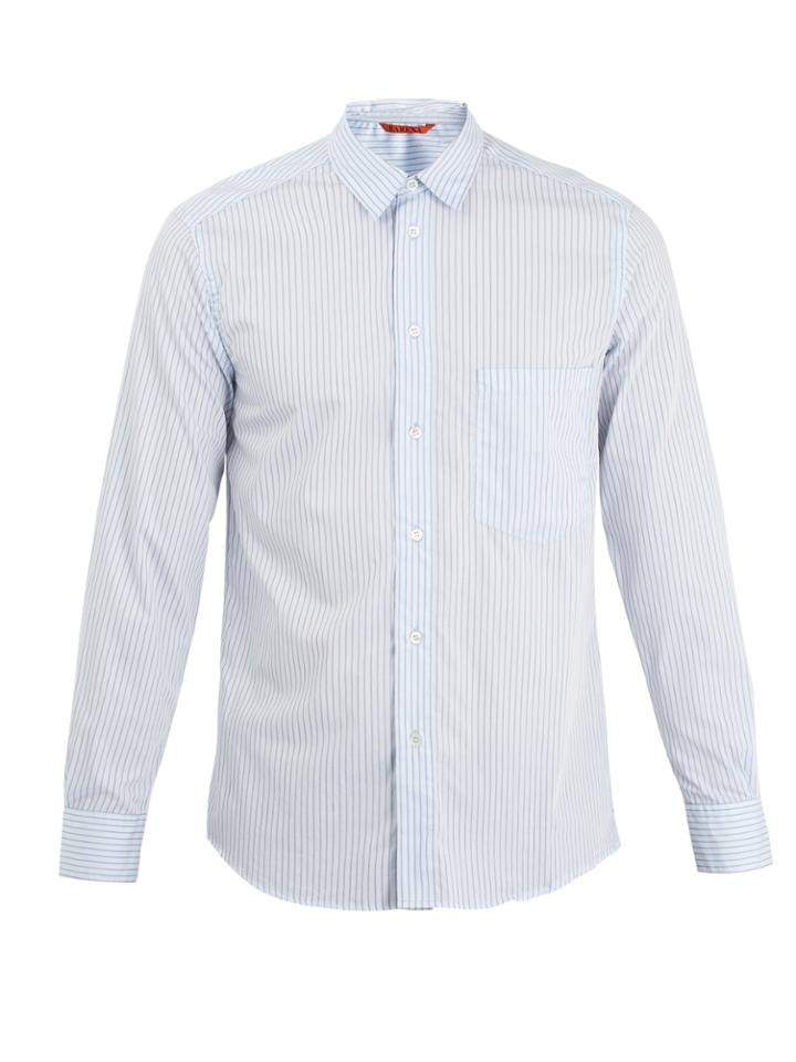 Barena Venezia Striped Single-cuff Point-collar Cotton Shirt