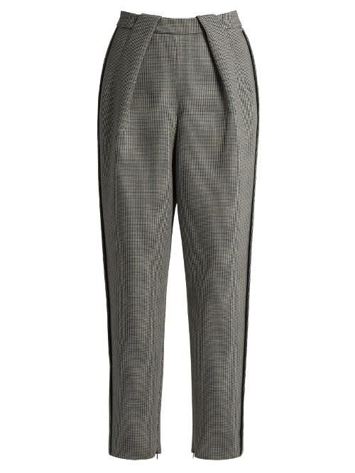 Balenciaga High-waisted Tapered-leg Hound's-tooth Trousers