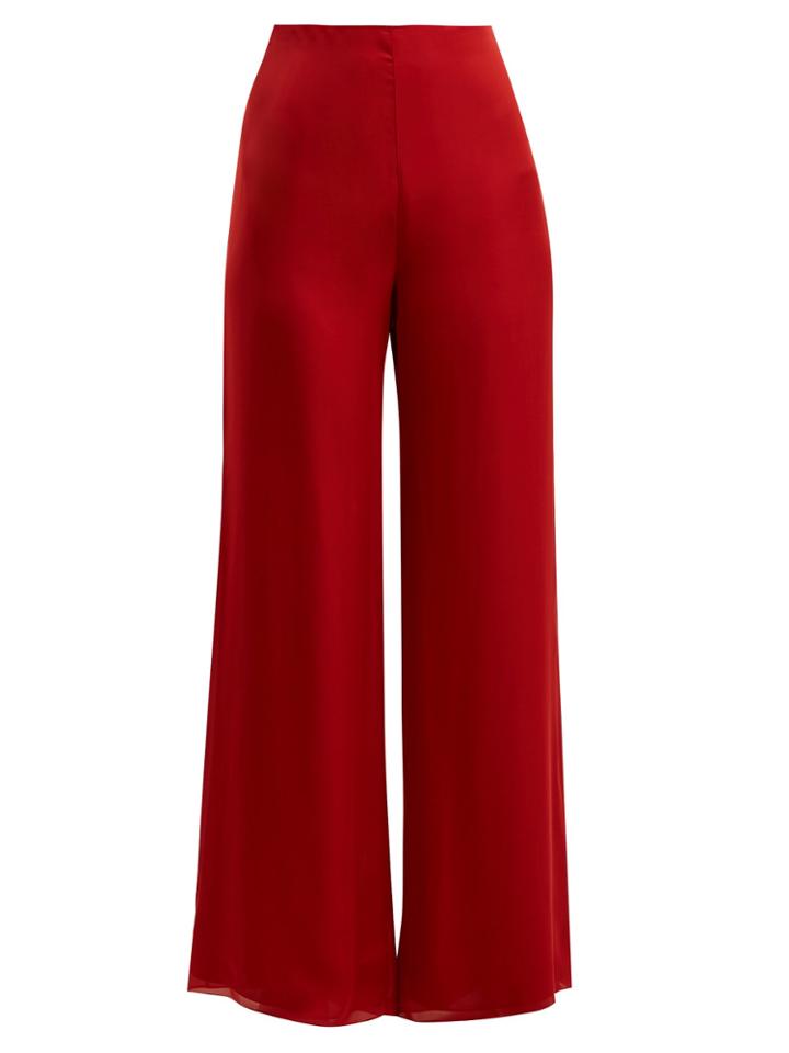 The Row Kiola Silk-charmeuse Wide-leg Trousers