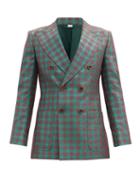 Matchesfashion.com Gucci - Double-breasted Check Cotton-blend Blazer - Mens - Green