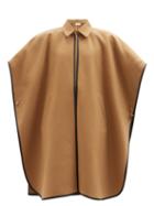 Saint Laurent - Leather-trim Cashmere-blend Cape - Womens - Camel