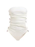 Matchesfashion.com Adriana Degreas - Hoop Bandeau Swimsuit - Womens - White