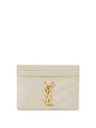 Saint Laurent - Ysl-logo Quilted-leather Cardholder - Womens - Cream