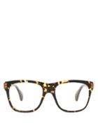 Matchesfashion.com Gucci - Web Stripe Square Tortoiseshell Acetate Glasses - Mens - Tortoiseshell