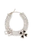 Saint Laurent - Clover Crystal Cup-chain Choker Necklace - Womens - Black Multi