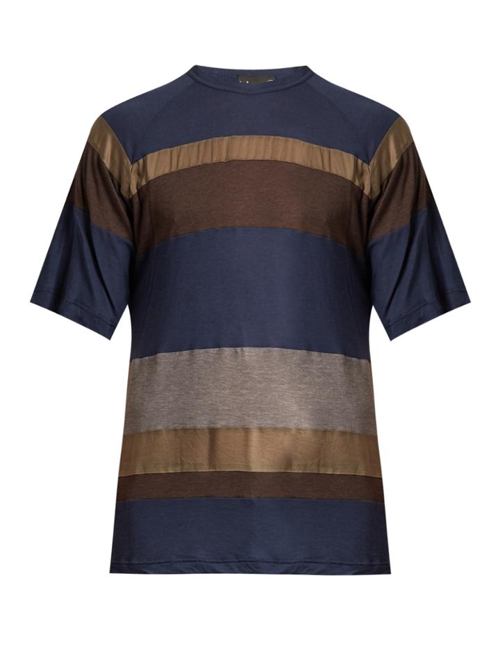 Kolor Contrast-panel Cotton-blend T-shirt