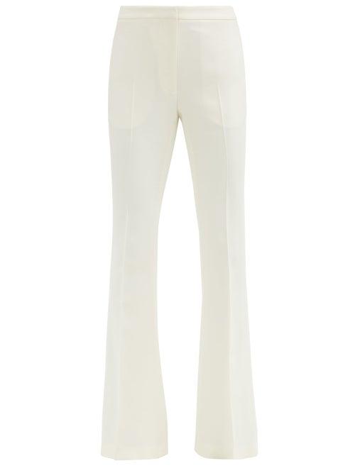 Matchesfashion.com Alexander Mcqueen - Tailored Wool-blend Flared Trousers - Womens - Ivory