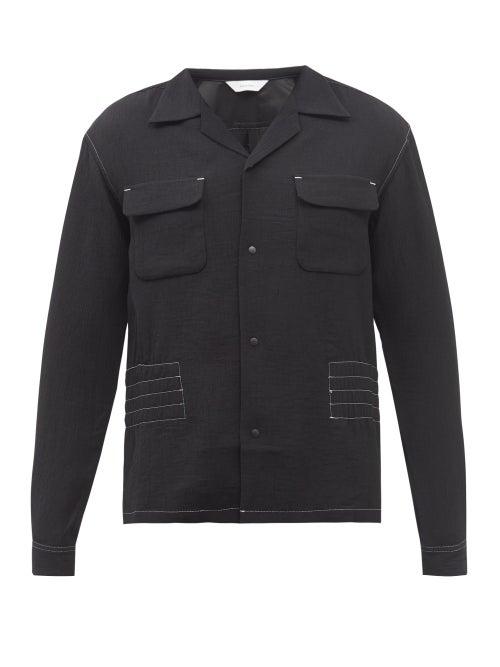Sasquatchfabrix - Topstitched Shirt Jacket - Mens - Black