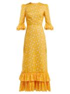 Matchesfashion.com The Vampire's Wife - Cinderella Floral Print Cotton Dress - Womens - Yellow Print