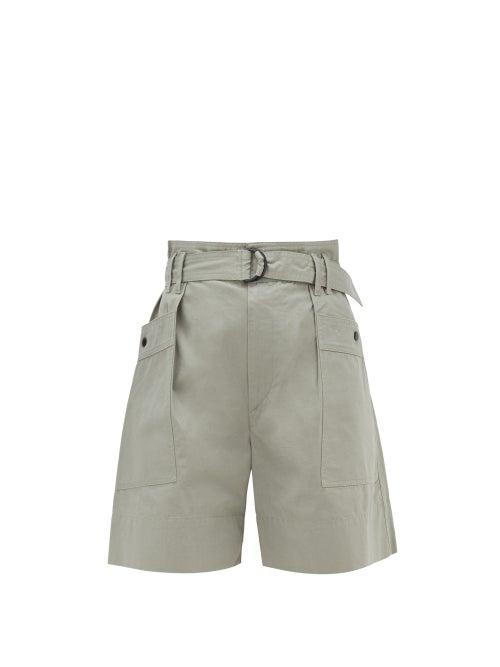 Matchesfashion.com Isabel Marant Toile - Zayna Cotton-twill Cargo Shorts - Womens - Khaki