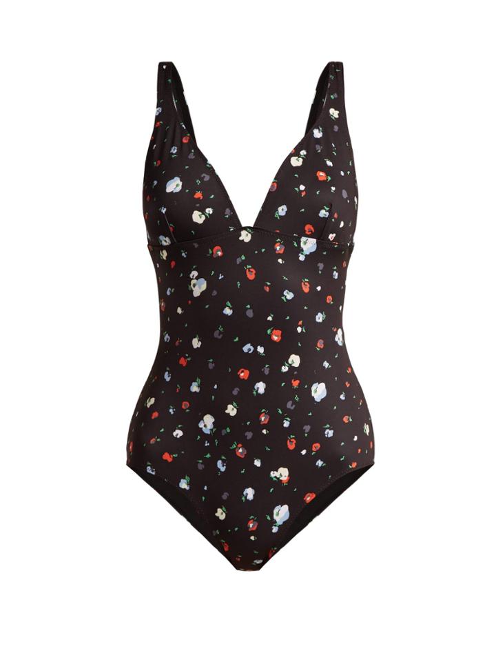 Ganni Pineberry Floral-print Swimsuit