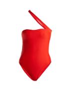 Matchesfashion.com Jade Swim - Halo One Shoulder Swimsuit - Womens - Red