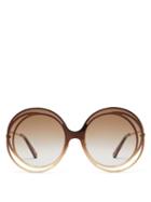 Matchesfashion.com Chlo - Carlina Round Metal Sunglasses - Womens - Brown