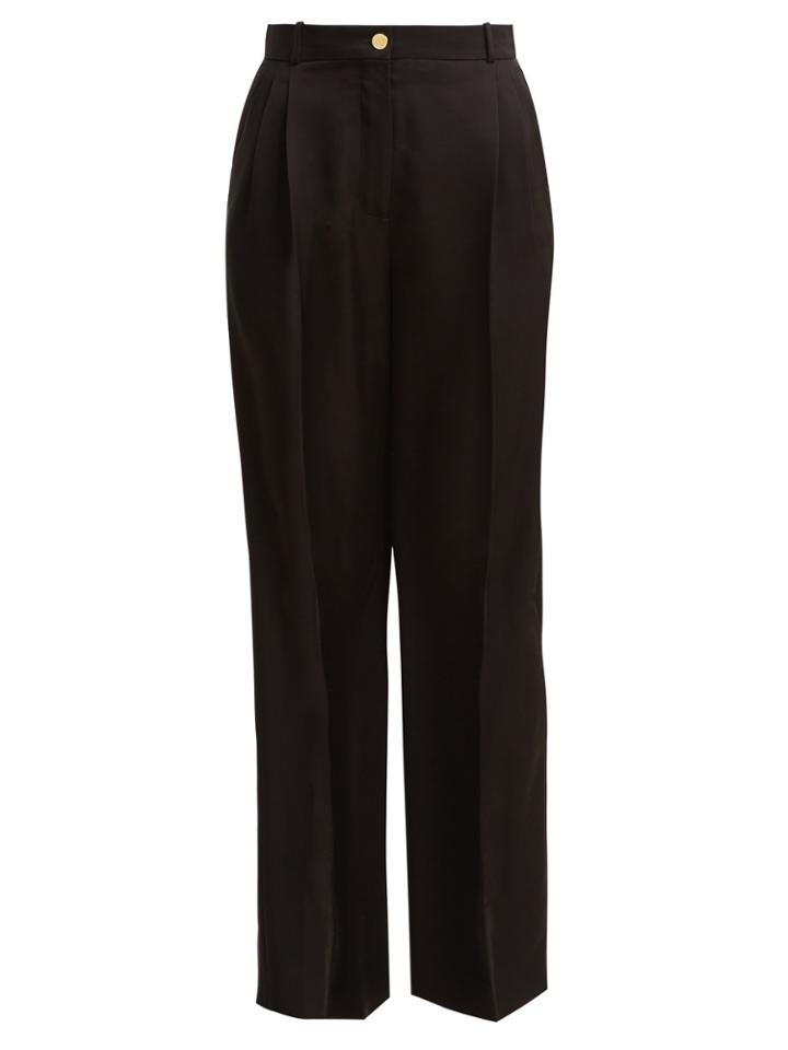 Loewe High-rise Wide-leg Satin Trousers