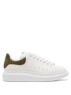 Mens Shoes Alexander Mcqueen - Raised-sole Leather Trainers - Mens - Khaki White