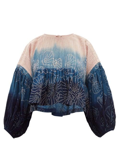 Matchesfashion.com Story Mfg - Mon Ombr Dye Tie Back Cotton Top - Womens - Pink Multi