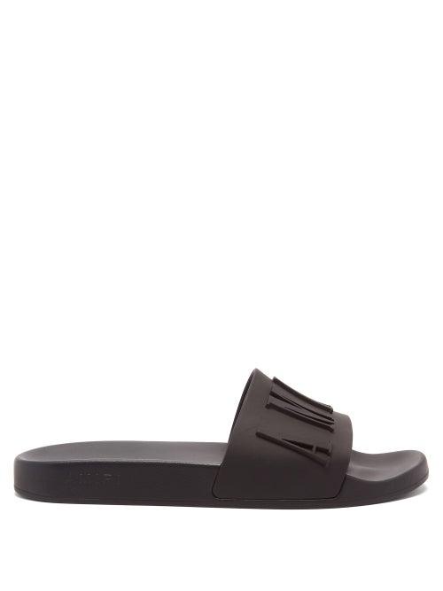 Amiri - Logo-embossed Rubber Slides - Mens - Black