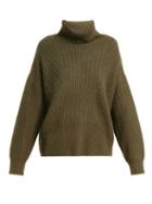 Matchesfashion.com Nili Lotan - Kiernan Ribbed Knit Cashmere Roll Neck Sweater - Womens - Khaki