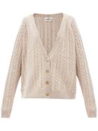 Co - V-neck Cable-knit Cashmere Cardigan - Womens - Brown