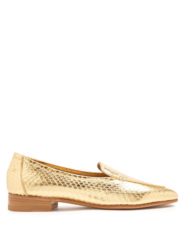 The Row Adam Snakeskin Loafers