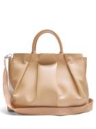 Matchesfashion.com The Row - Peggy Pleated Leather Shoulder Bag - Womens - Beige