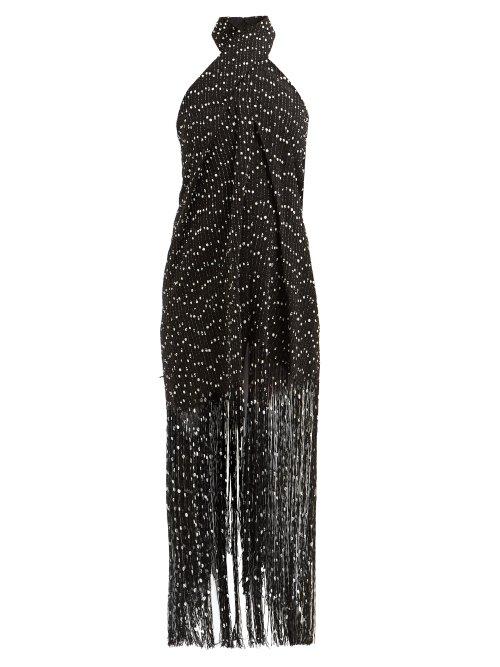 Matchesfashion.com Jacquemus - Cortese Fringed Halterneck Dress - Womens - Black