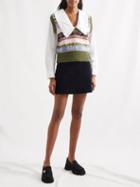 Ganni - Smiley-logo Jacquard Sweater Vest - Womens - Multi