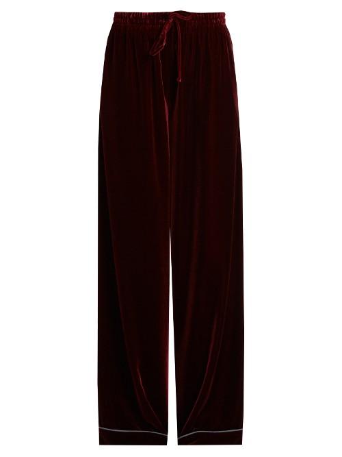 Valentino Wide-leg Velvet Trousers
