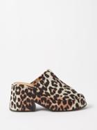 Ganni - Leopard-print Recycled-fibre Platform Mules - Womens - Leopard