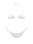 Matchesfashion.com Fendi - Logo-jacquard Triangle Bikini - Womens - White