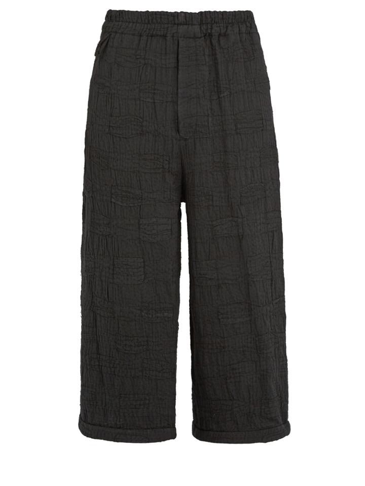 By Walid Damien Wide-leg Embroidered Cotton Trousers