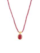 Matchesfashion.com Jade Jagger - Ruby & Sterling Silver Necklace - Womens - Red